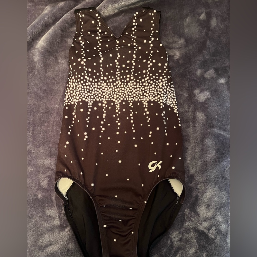 Children’s size medium, GK Leotard. Black with white specks. GUC!